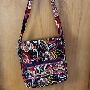 Vera Bradley puccini large crossbody purse shoulder bag handbag brown EUC